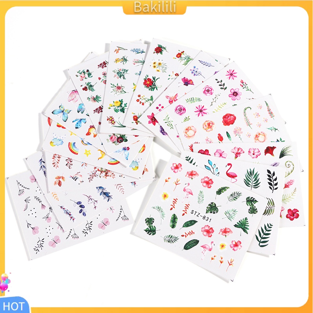 Miếng dán móng trang trí hình hoa lá/ động vật 3D DIY