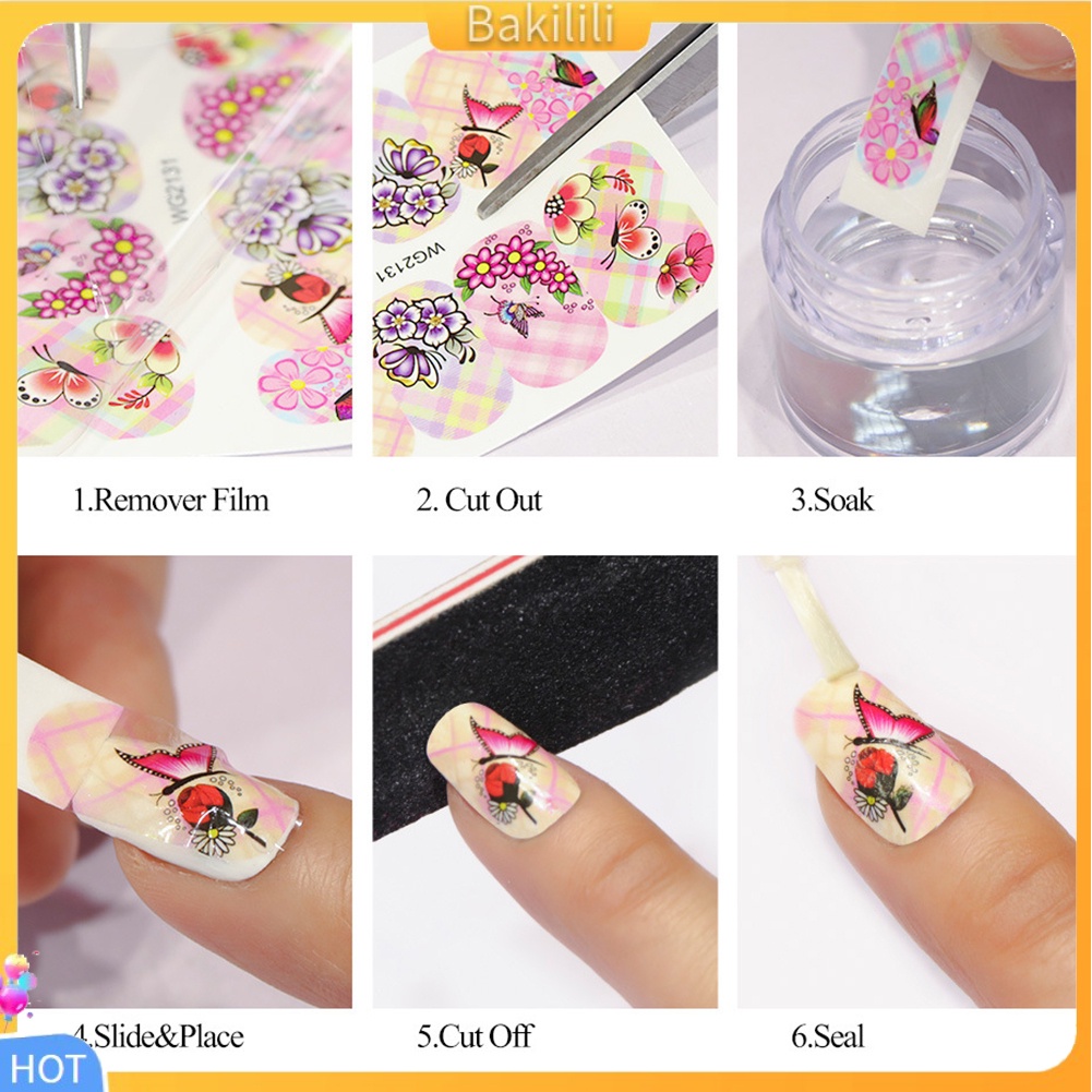 Miếng dán móng trang trí hình hoa lá/ động vật 3D DIY