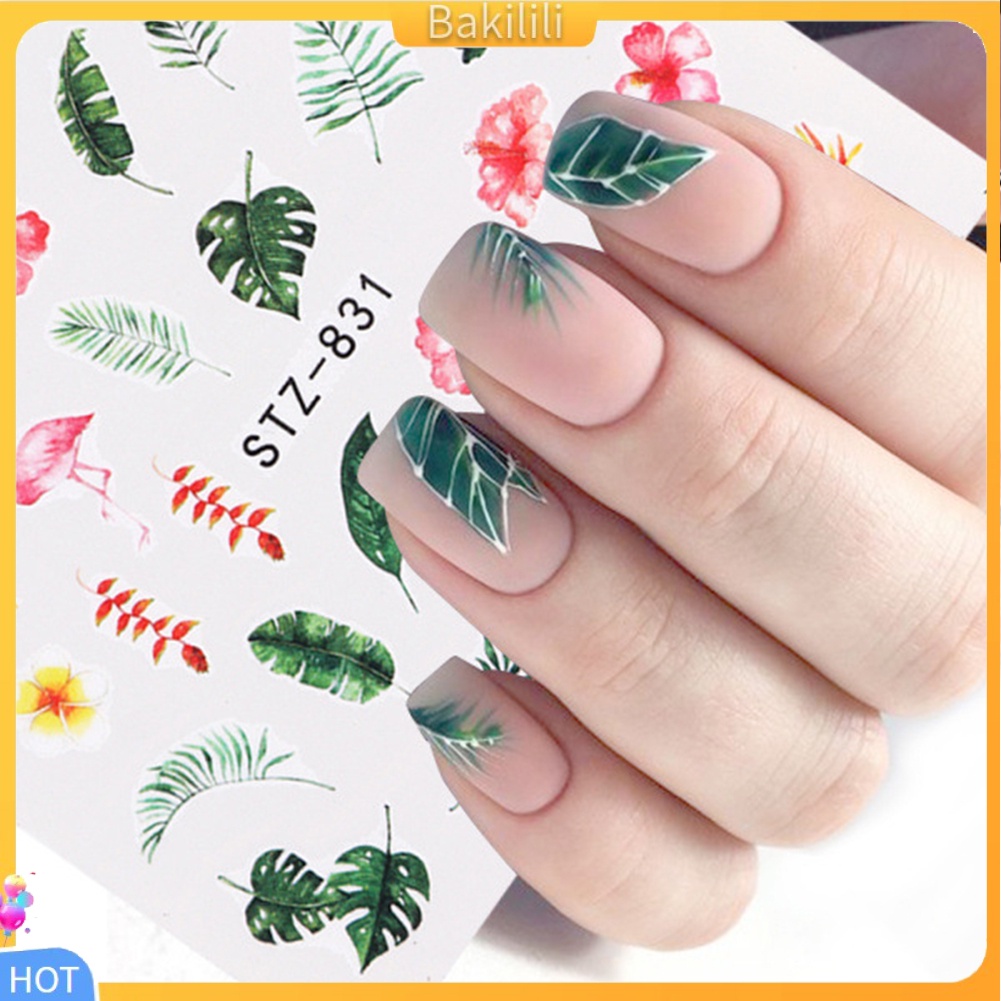 Miếng dán móng trang trí hình hoa lá/ động vật 3D DIY