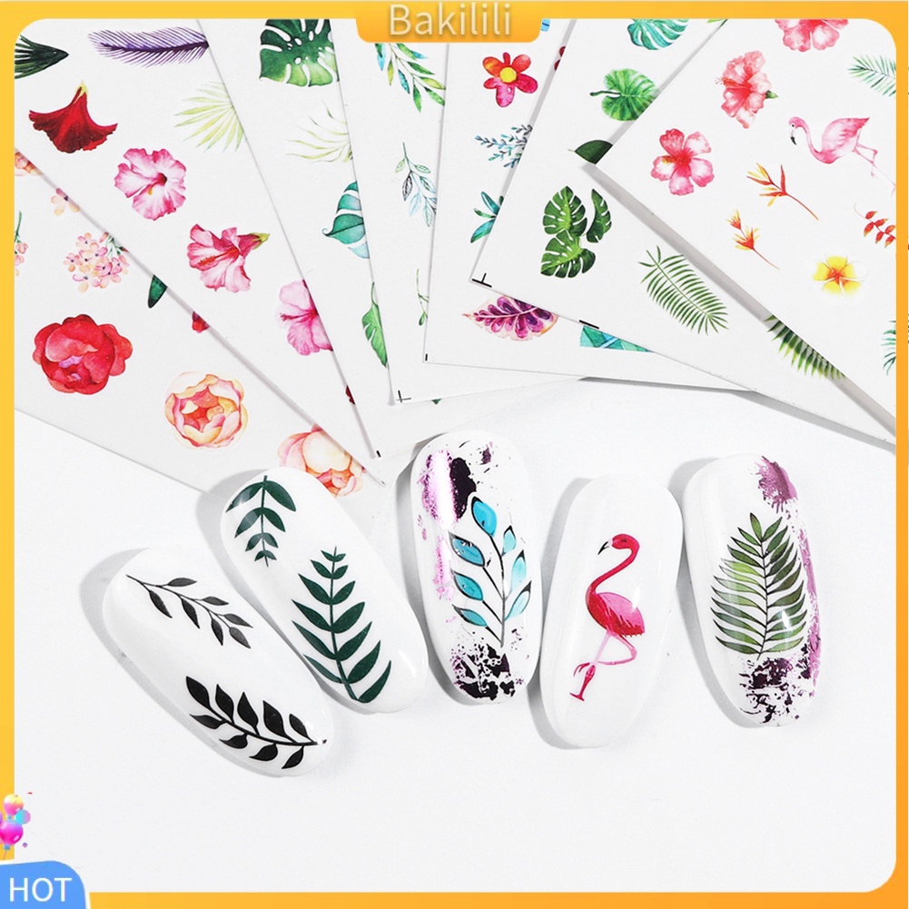 Miếng dán móng trang trí hình hoa lá/ động vật 3D DIY