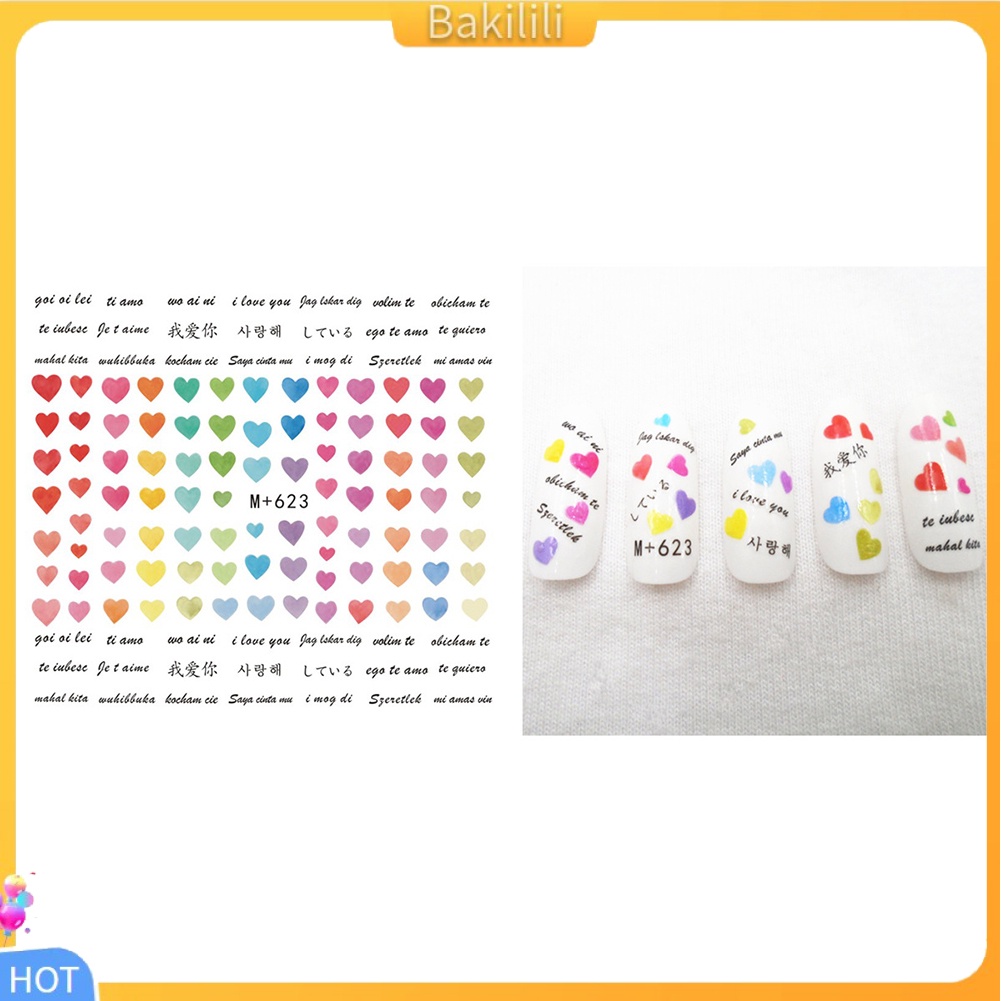 Miếng Dán Chuyển Nước Hình Động Vật/Trái Tim/Ngôi Sao/Hoa/Chú Ong Thời Trang Dùng Trang Trí Móng Tay 1
