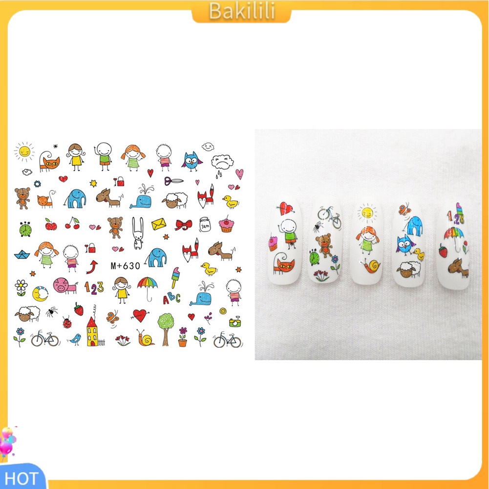 Miếng Dán Chuyển Nước Hình Động Vật/Trái Tim/Ngôi Sao/Hoa/Chú Ong Thời Trang Dùng Trang Trí Móng Tay 1