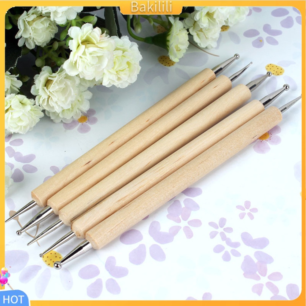Bộ 5 bút đầu tròn trang trí móng nghệ thuật