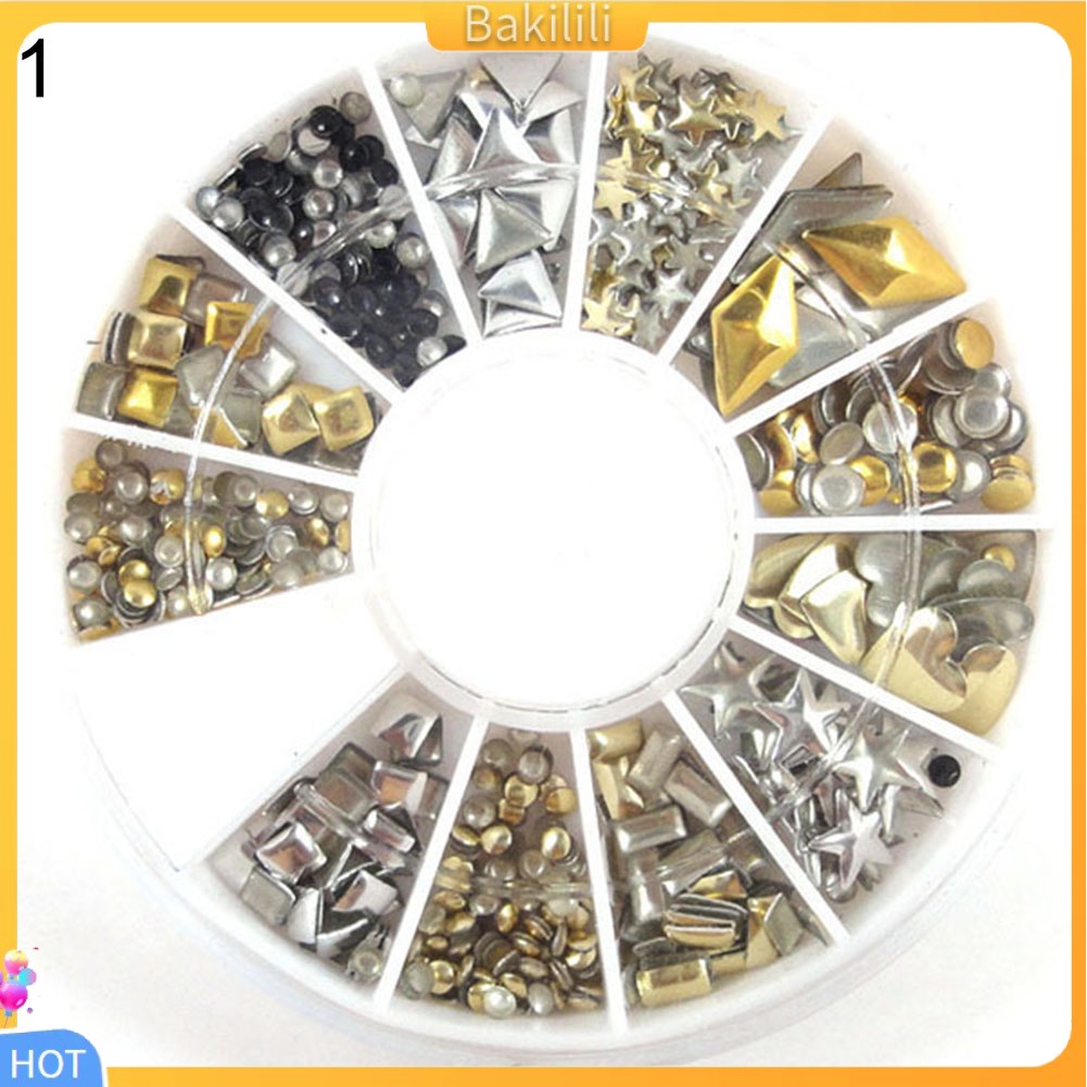 Phụ Kiện Bánh Xe Đính Trang Trí Móng Tay DIY 1 Màu Sắc Lấp Lánh
