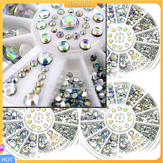 Bánh xe nhựa kèm đá acrylic trang trí móng tay sành điệu