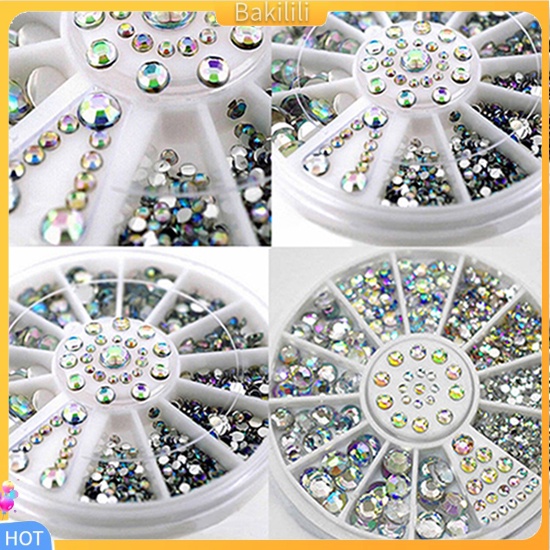 Bánh xe nhựa kèm đá acrylic trang trí móng tay sành điệu