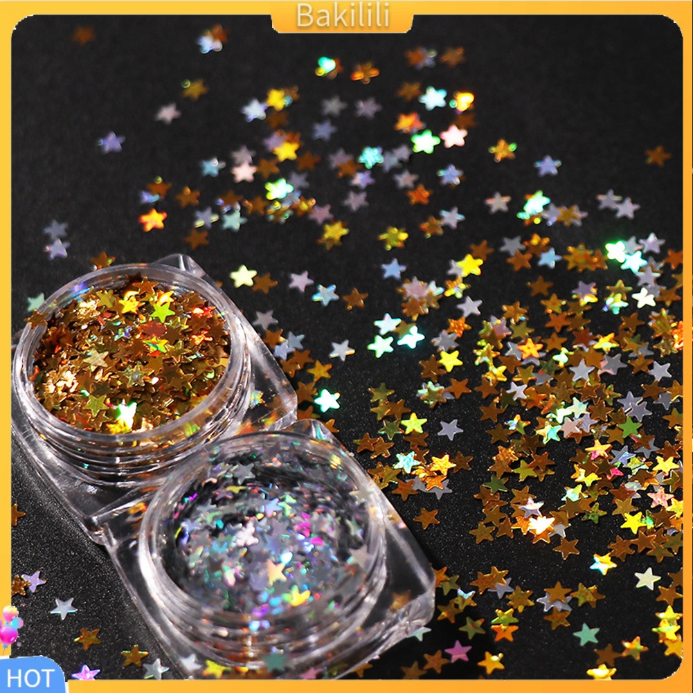 Lọ nhũ trang điểm móng tay hình sao 3mm chất lượng cao