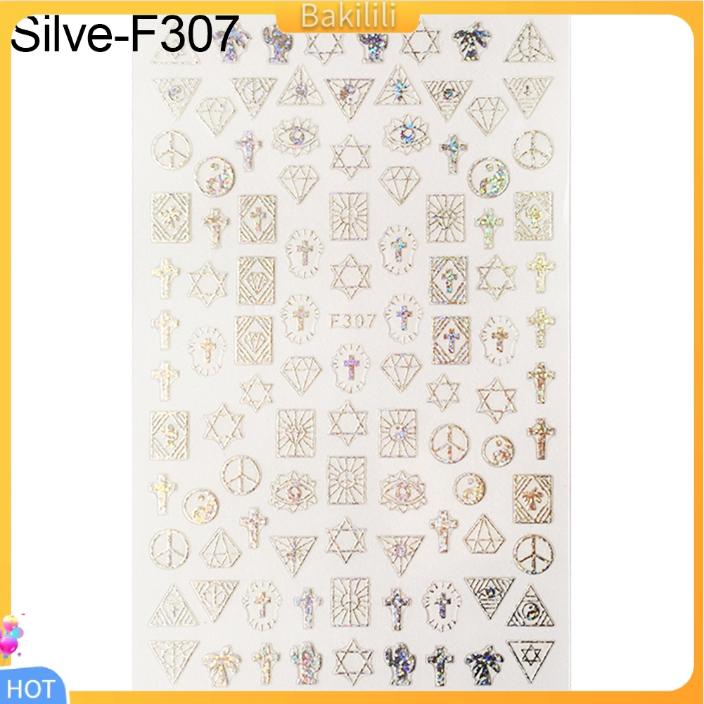 Miếng Dán Trang Trí Móng Tay Họa Tiết Hình Học Đơn Giản DIY 1 Cái