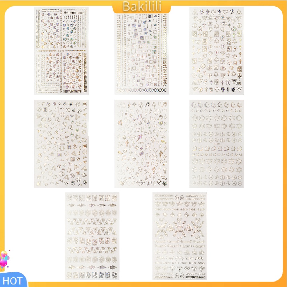 Miếng Dán Trang Trí Móng Tay Họa Tiết Hình Học Đơn Giản DIY 1 Cái