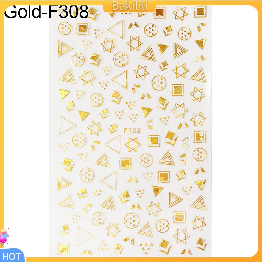 Miếng Dán Trang Trí Móng Tay Họa Tiết Hình Học Đơn Giản DIY 1 Cái