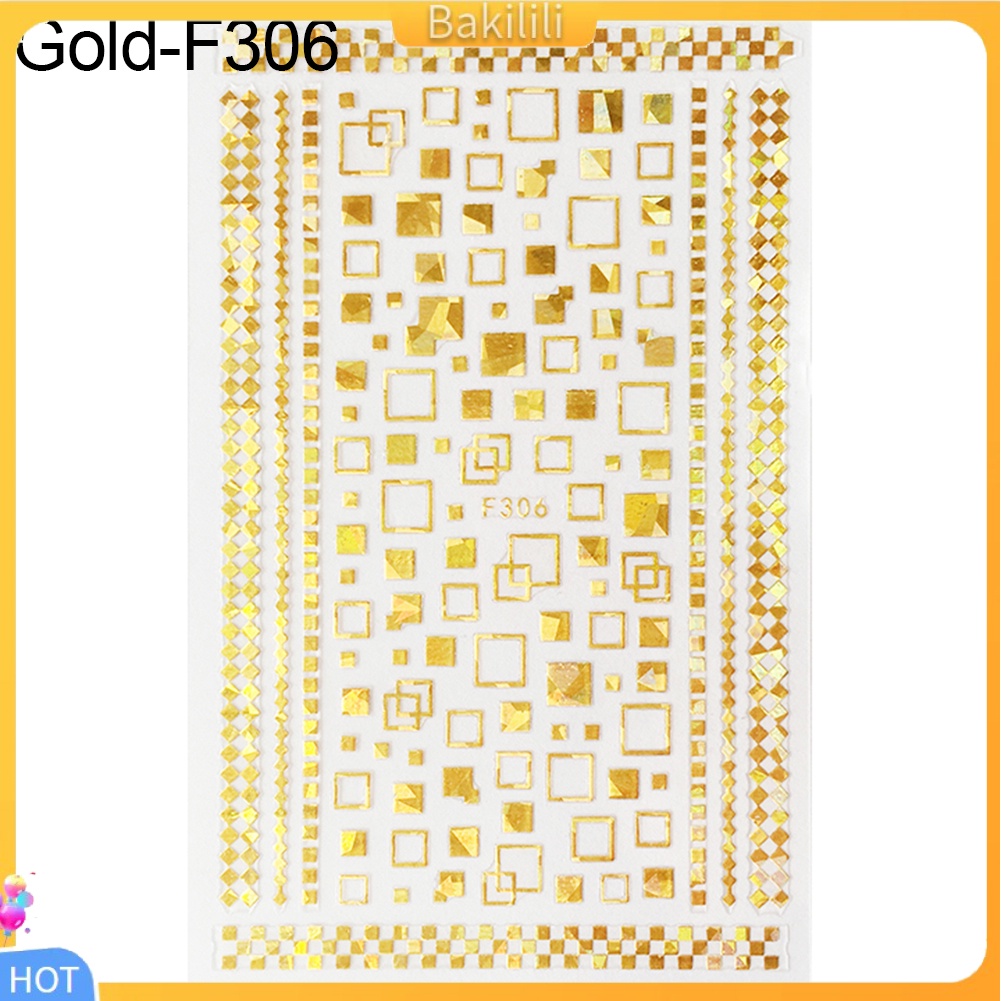 Miếng Dán Trang Trí Móng Tay Họa Tiết Hình Học Đơn Giản DIY 1 Cái