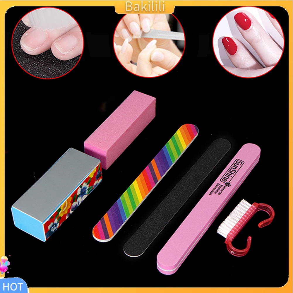 (Bakilili) Set 6 dụng cụ cọ dũa móng tay chuyên dụng
