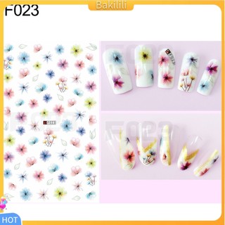 (Bakilili) Tờ sticker dán móng trang trí hình hoa bắt mắt