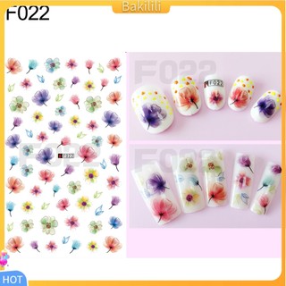 (Bakilili) Tờ sticker dán móng trang trí hình hoa bắt mắt