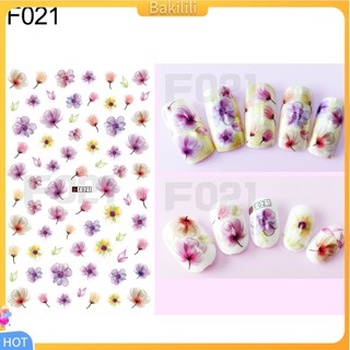 (Bakilili) Tờ sticker dán móng trang trí hình hoa bắt mắt