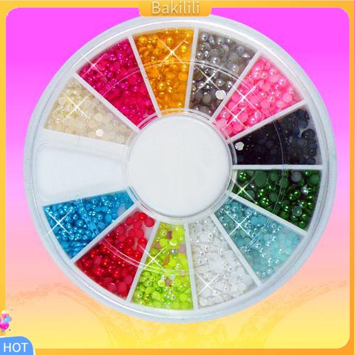 Set 500 hạt ngọc trai tròn nửa trang trí móng tay nghệ thuật