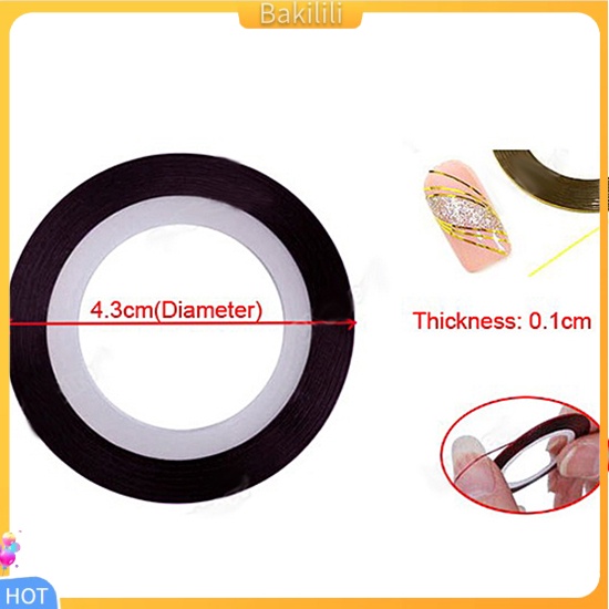 Cuộn băng dán dải sọc trang trí móng tay nghệ thuật có 10 màu 20m