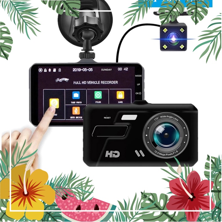 Giá tốt nhất - Bán chạy nhất Camera hành trình ô tô A66 Plus Full HD Đèn LED,ghi hình trước sau, màn hình cảm ứ