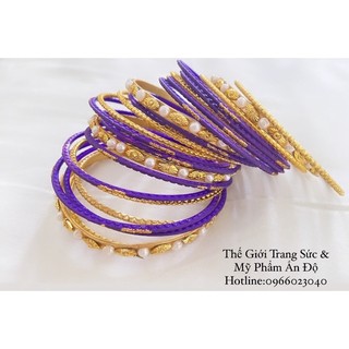 Vòng Tay Ấn Độ - Set Tím 24 Chiếc