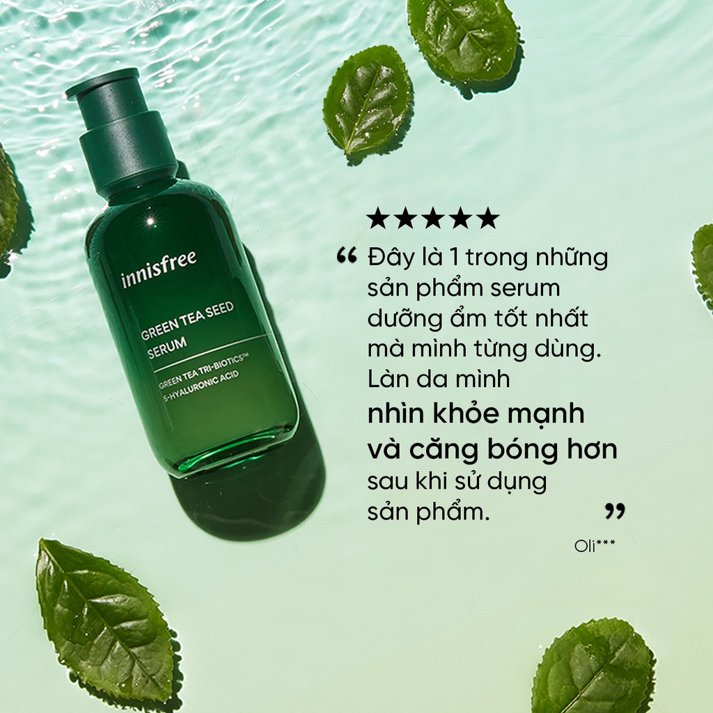 (Quà tặng không bán) Tinh chất INNISFREE Green Tea Seed Serum 5 loại Hyaluronic Acid 80ml