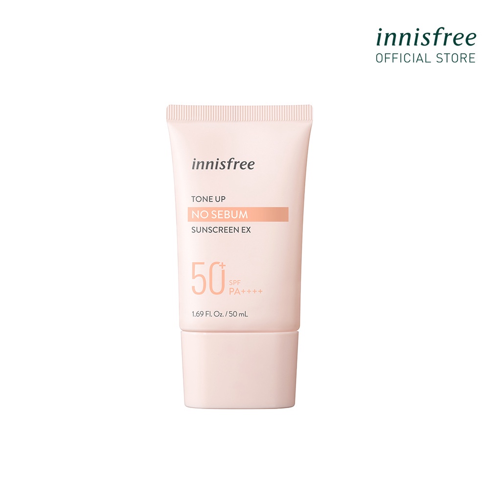 Kem chống nắng nâng tông kiềm dầu innisfree Tone Up No Sebum Sunscreen EX SPF 50+ PA++++ 60 mL (New 2023)