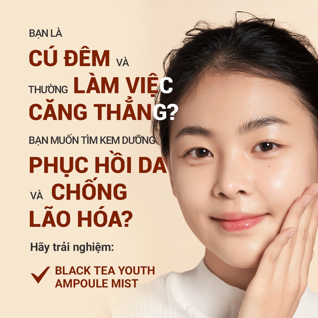 (Quà tặng không bán) Bộ sản phẩm phục hồi da và chống lão hóa trà đen innisfree Black Tea Youth & Kombucha Mask Gift