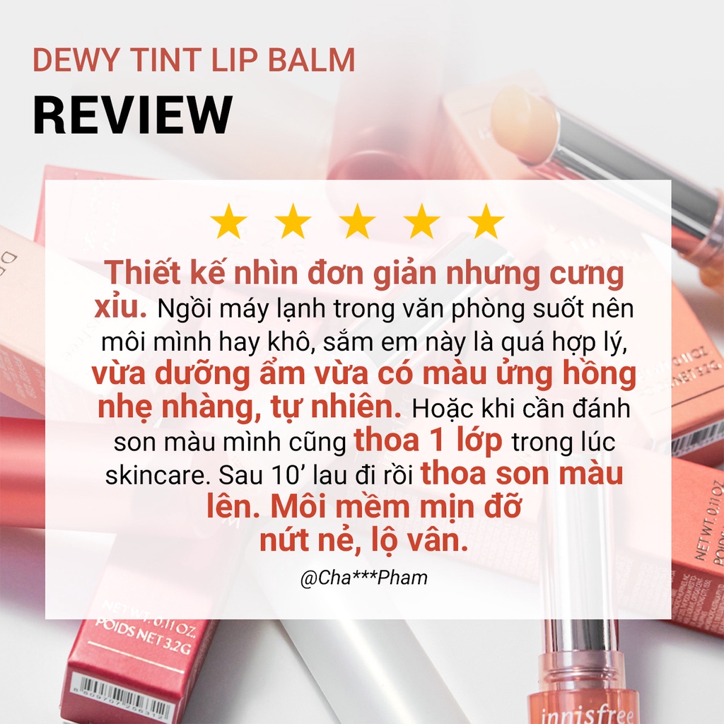 Son dưỡng môi có màu innisfree Dewy Tint Lip Balm 3.2g