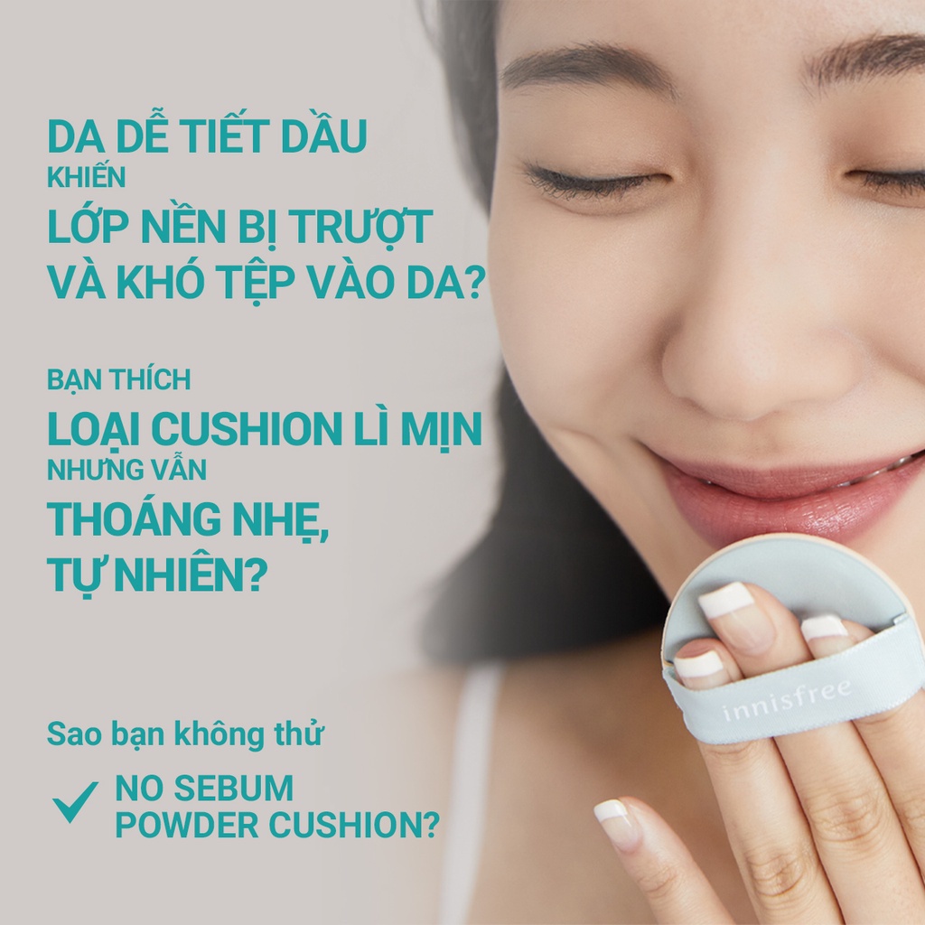 Lõi phấn nước kiềm dầu innisfree No Sebum Powder Cushion Refill 14g (New 2023)