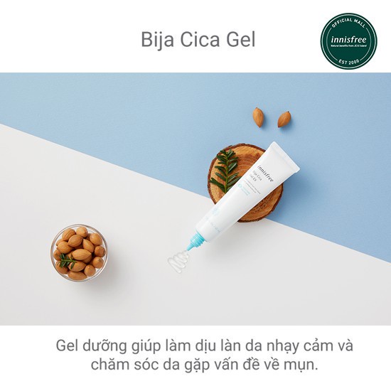 Gel dưỡng làm dịu da innisfree Bija Cica Gel Ex 40ml