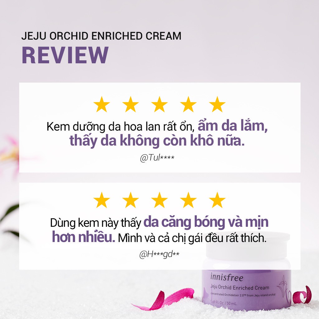 [Mã COSIF112 giảm 10% đơn 600K] Kem dưỡng ẩm ngăn ngừa lão hóa da innisfree Jeju Orchid Enriched Cream 50 mL