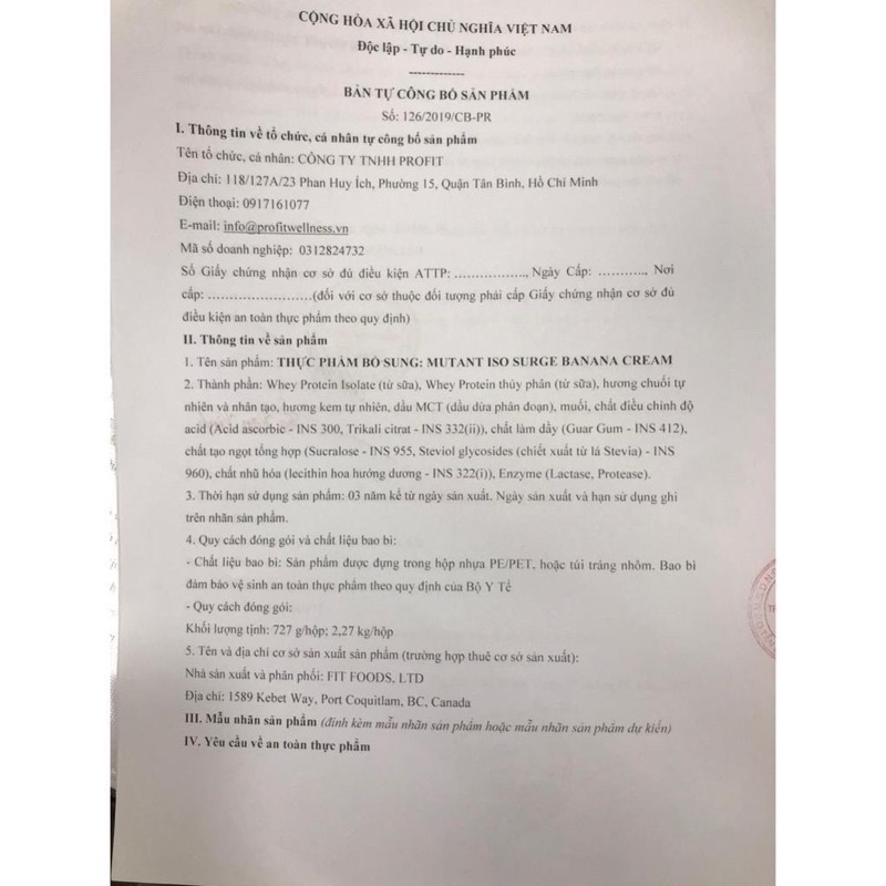 Iso Surge 5lbs - Sữa tăng cơ Whey Protein Iso Surge