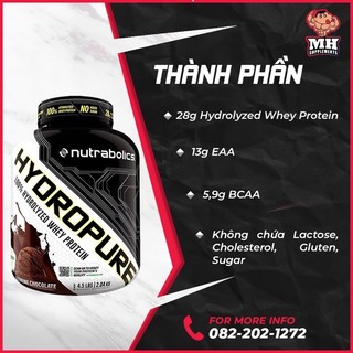 Nutrabolics Hydropure 4.5lbs - Sữa Tăng Cơ Hydropure - Whey Protein Hydropure