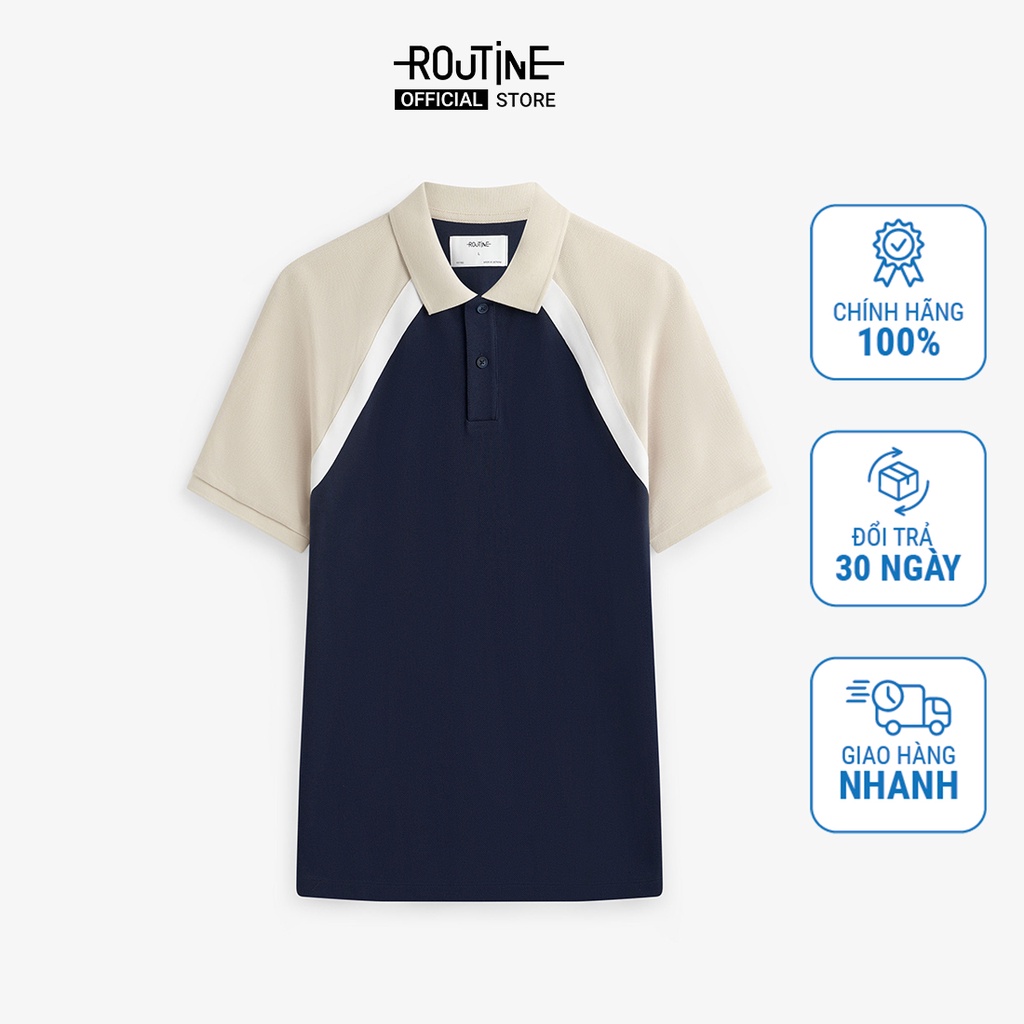 Áo Polo Nam Tay Bo Raglan Phối Màu Form Fitted - Routine 10F21POL022R1