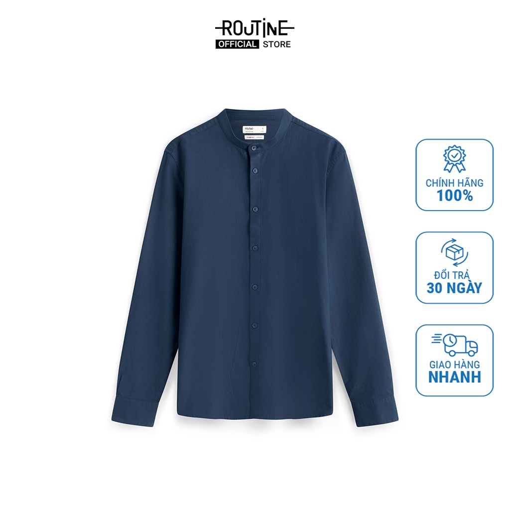 Áo Sơ Mi Nam Oxford Tay Dài Cổ Trụ Form Fitted - Routine 10F22SHL006CR1