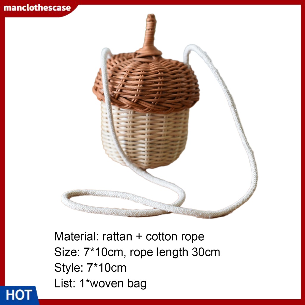 Túi đan cói thiết kế hình hạt dẻ tinh tế thời trang cho nữ