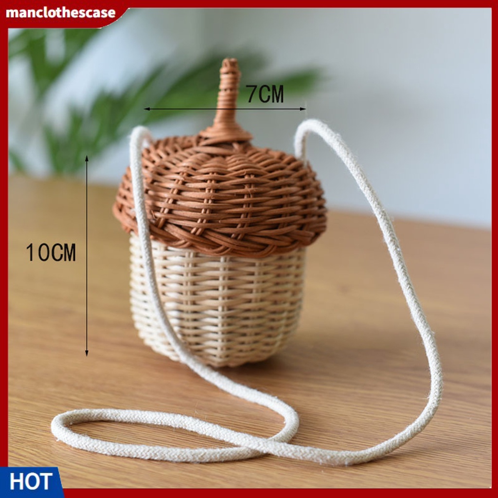 Túi đan cói thiết kế hình hạt dẻ tinh tế thời trang cho nữ