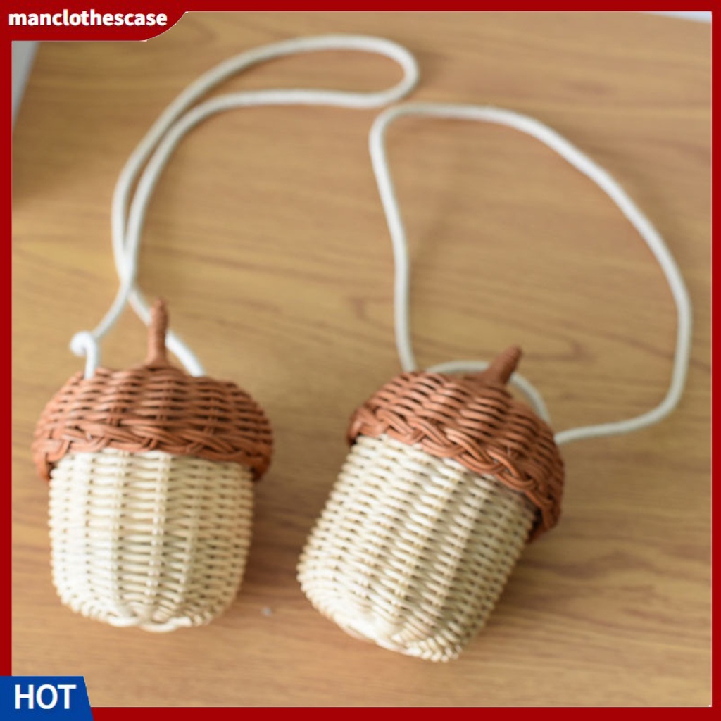 Túi đan cói thiết kế hình hạt dẻ tinh tế thời trang cho nữ