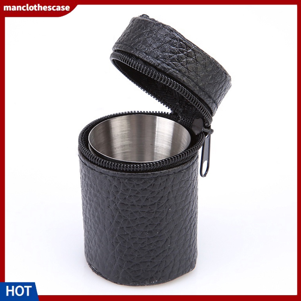 Bộ 4 ly uống rượu mini bằng inox thể tích 30ml tiện dụng khi đi du lịch