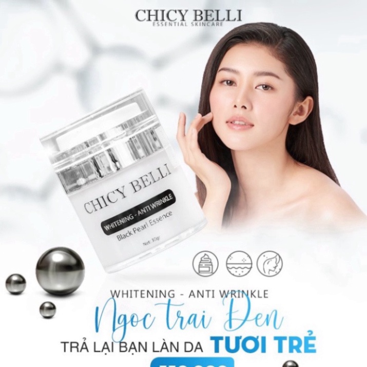 Kem dưỡng trắng tái tạo da CHICY BELLI BLACK PEACK ESSENCE tinh chất ngọc trai chống nắng vitamin collagen 30g