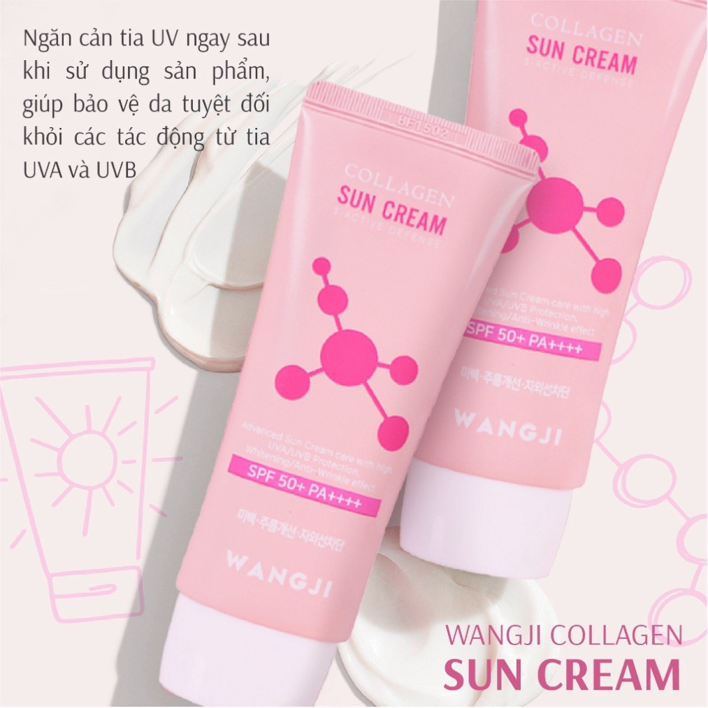 Kem Chống Nắng WANGJI COLLAGEN SUN CREAM SPF 50+ PA ++++ 50ml Hàn Quốc - KamieKorean