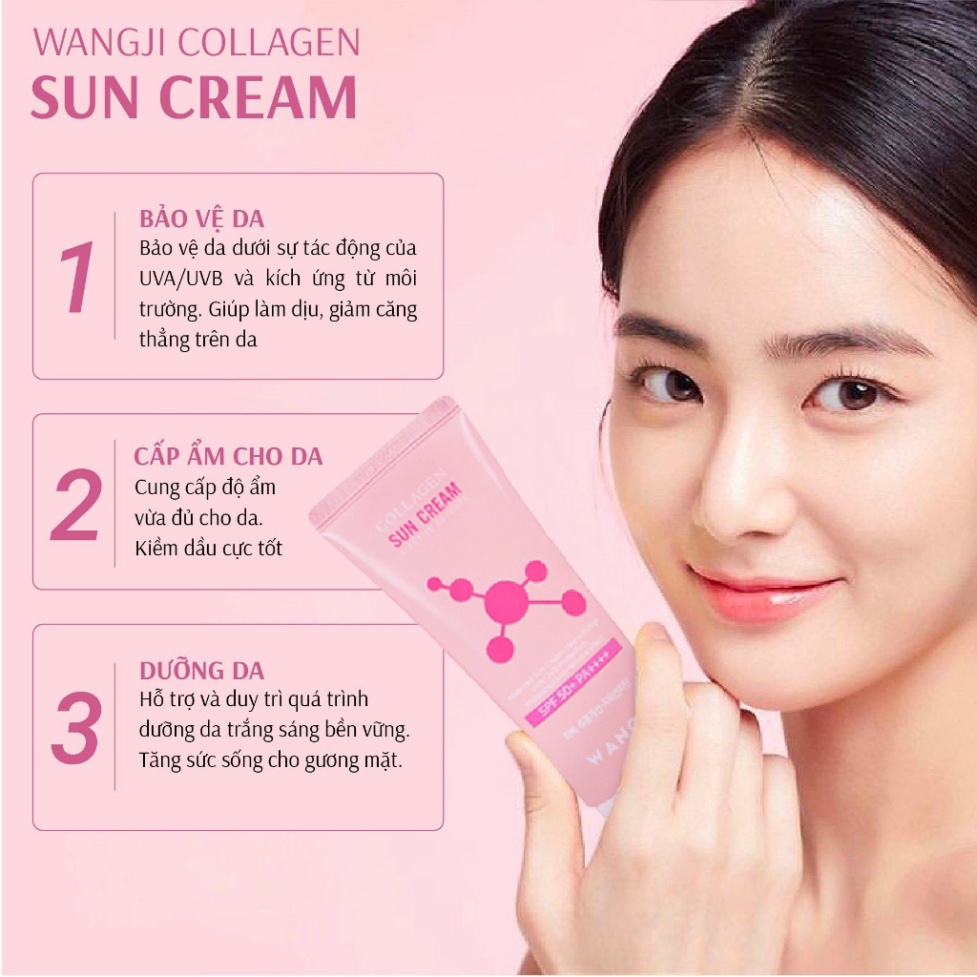 Kem Chống Nắng WANGJI COLLAGEN SUN CREAM SPF 50+ PA ++++ 50ml Hàn Quốc - KamieKorean