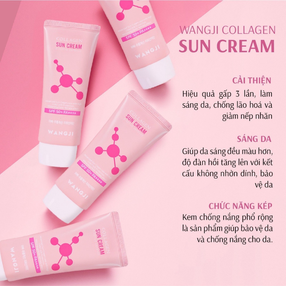 Kem Chống Nắng WANGJI COLLAGEN SUN CREAM SPF 50+ PA ++++ 50ml Hàn Quốc - KamieKorean