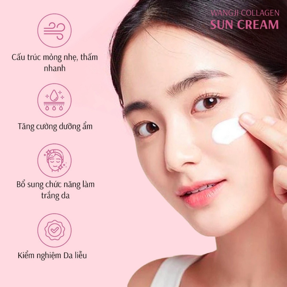 Kem Chống Nắng WANGJI COLLAGEN SUN CREAM SPF 50+ PA ++++ 50ml Hàn Quốc - KamieKorean