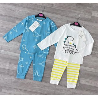 Combo 2bộ cotton khủng long dài tay cho bé hot