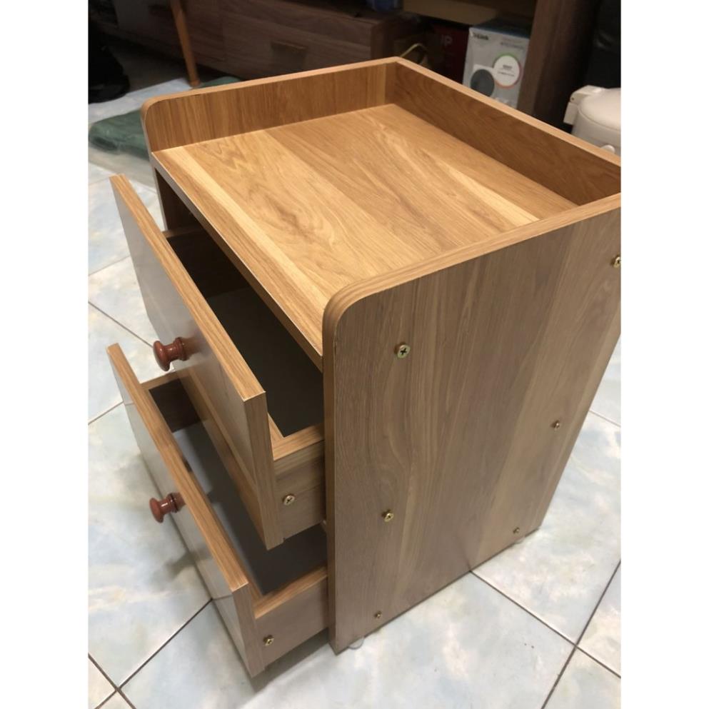 Loại Xịn Nặng - Tủ Đầu Giường 2 Ngăn Kéo Bằng Gỗ, Kệ Để Đồ Tiện Lợi ssr