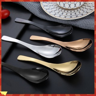 (plymoujdds) Portable 304 Stainless Steel Thicken Handle Coffee Soup Spoon Kitchen Cutlery