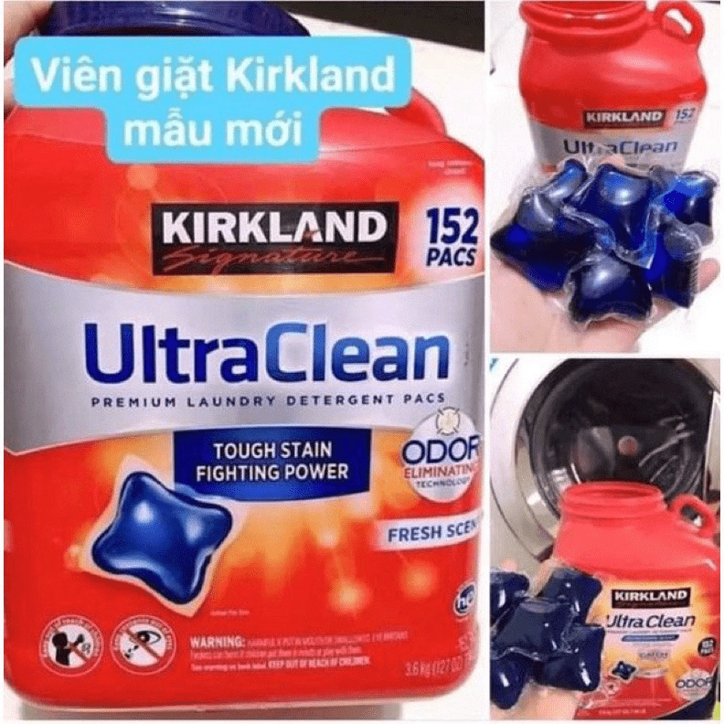(Chiết) SALE RẺ NHẤT (Sale sốc) Viên giặt quần áo Kirkland Signature Ultra Clean 152 viên