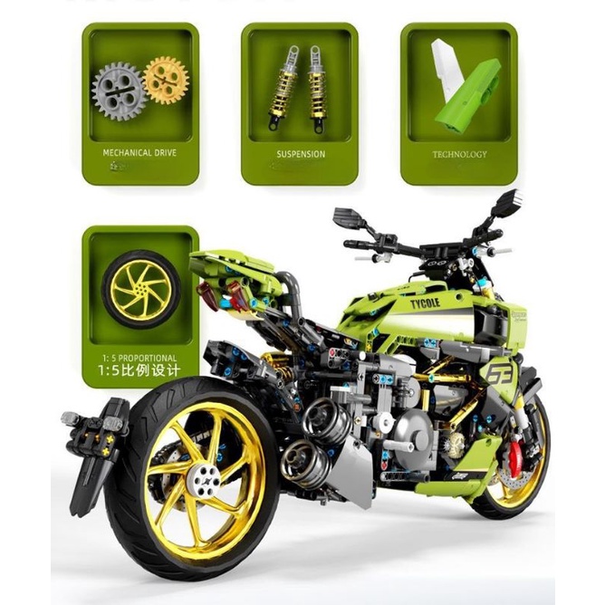 𝐋𝐄𝐆𝐎 Bộ lắp ghép xe Big Devil/Waterfowl/Ducati 1299