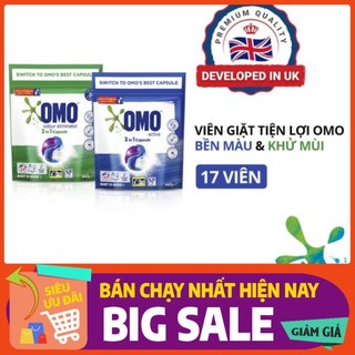 (Chiết) SALE RẺ NHẤT Túi viên giặt tiện lợi OMO công nghệ Anh Quốc (17viên/túi)