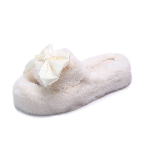 Dép Lông Nhung Đế Dày Đính Nơ Thời Trang 2023